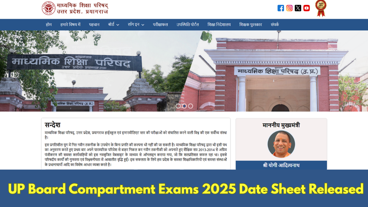 UP Board Released Class 10th, 12th Compartment Exam Date Sheet on upmsp.edu.in, Check Time Table Here